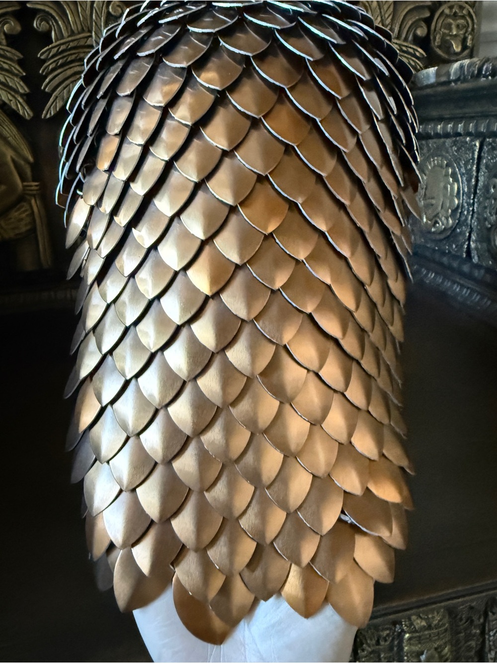 Handcrafted Anodized Bronze Scale Maile Armor Helmet Hood - Picture 5 of 6